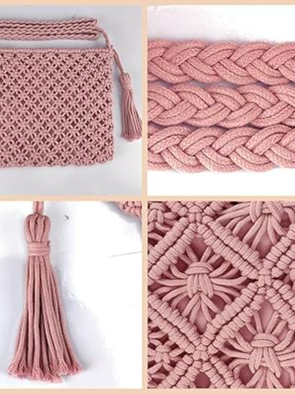 NEW Bohemian Purse Handmade Crochet Beach Boho Crossbody Bag Summer Travel